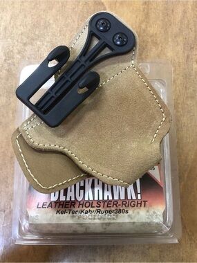 BLACKHAWK Leather Tuckable IWB Holster Kahr Ruger Kel-Tec 380 Right Hand 421605B